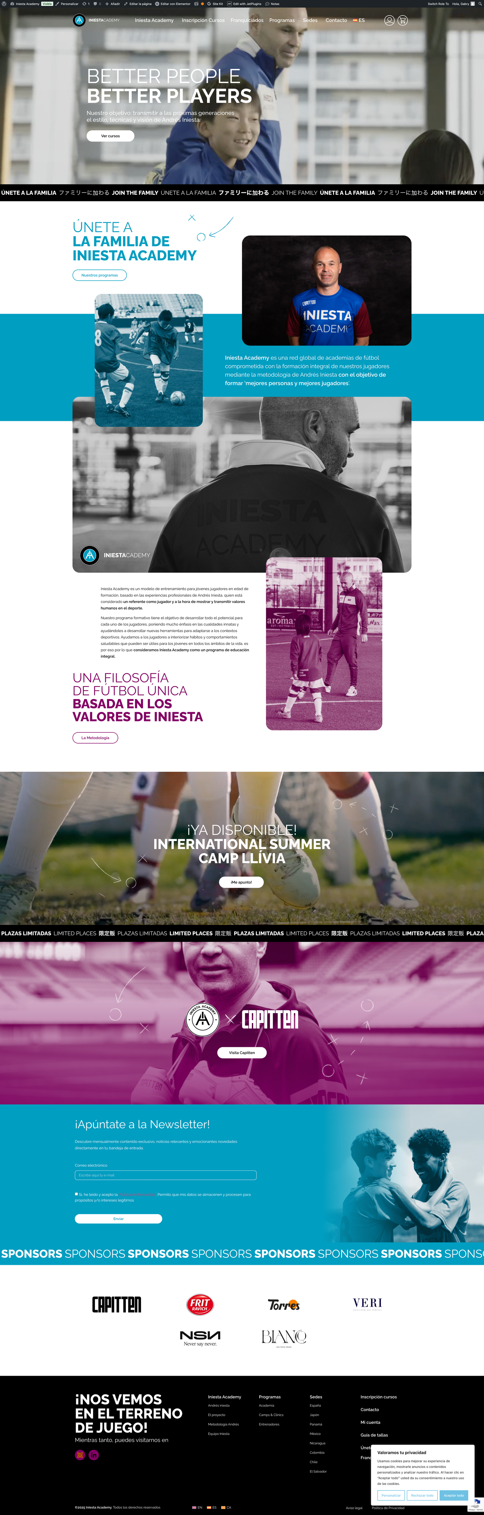 Iniesta — Product layout