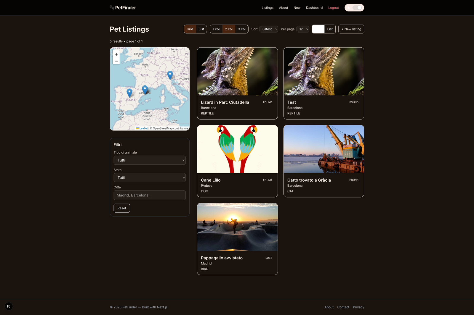 PetFinder — Form flow