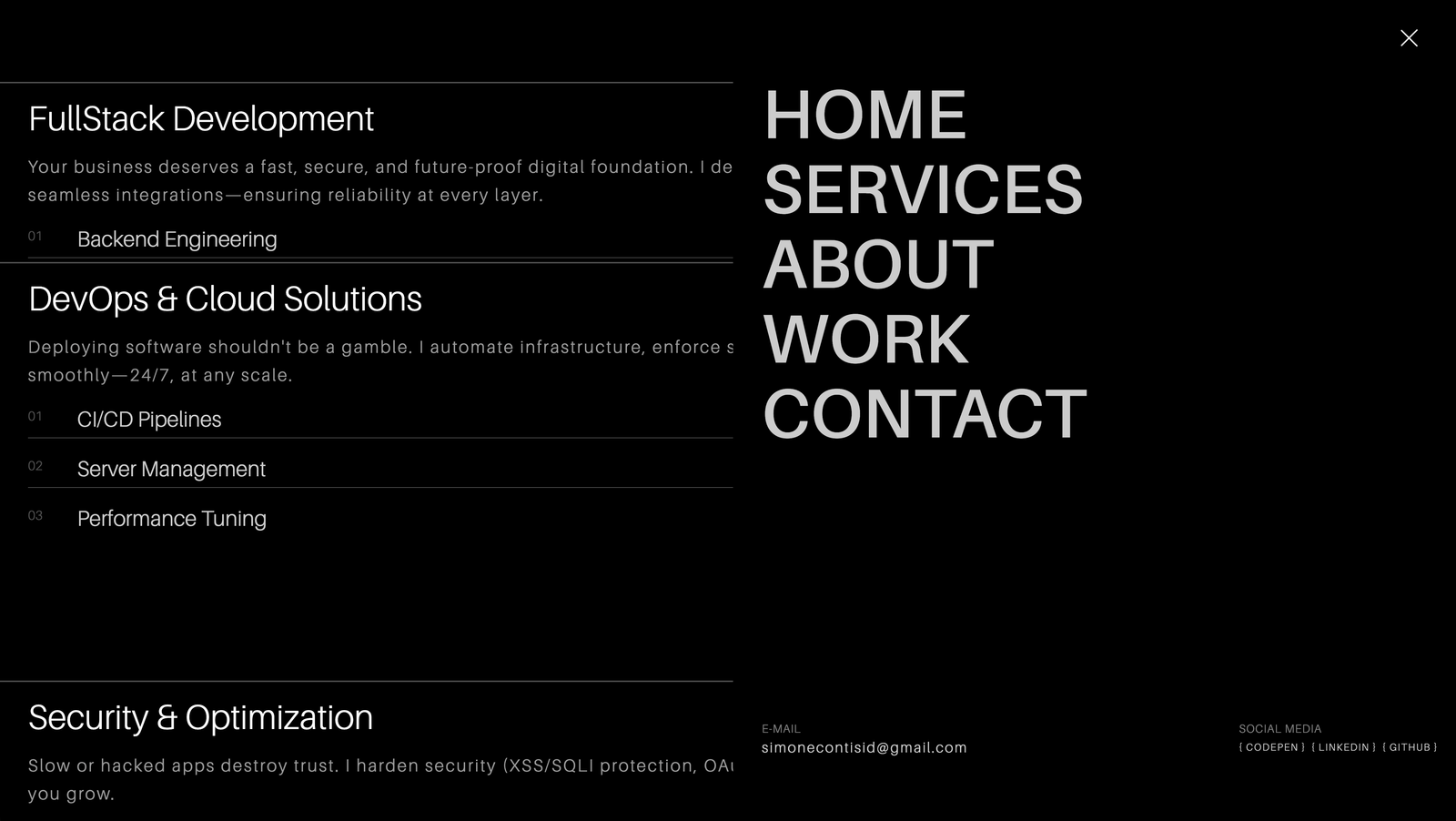 3D Portfolio — Scroll reveal